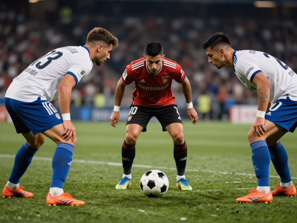 Jugadores de fútbol replegándose tras perder el balón