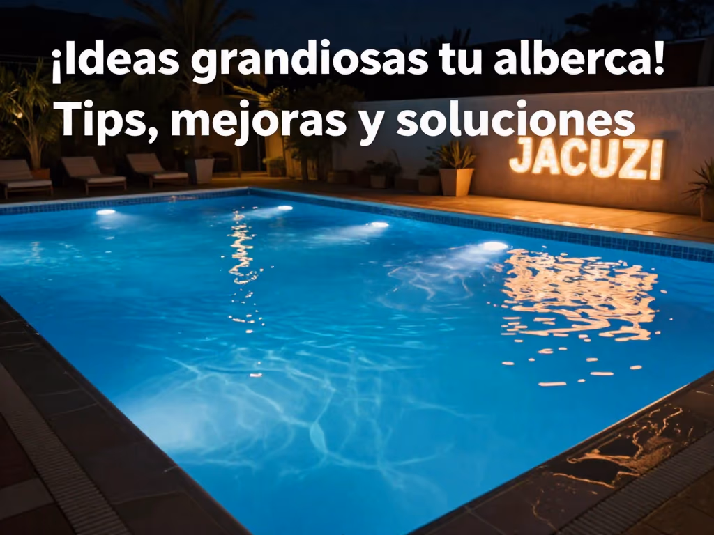 Night view of a swimming pool with multicolor LED lights under water